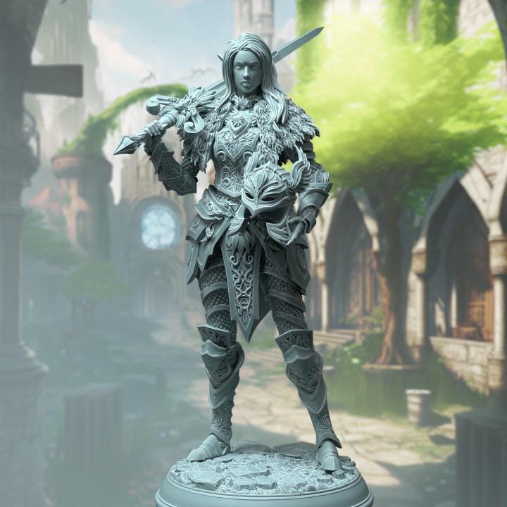 
Fey elf paladin miniature view 1