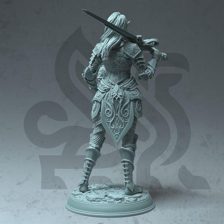 
Fey elf paladin miniature view 3