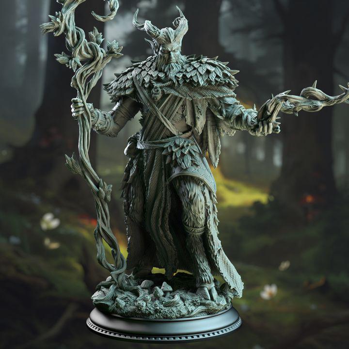 
Old Barkhorn satyr druid miniature