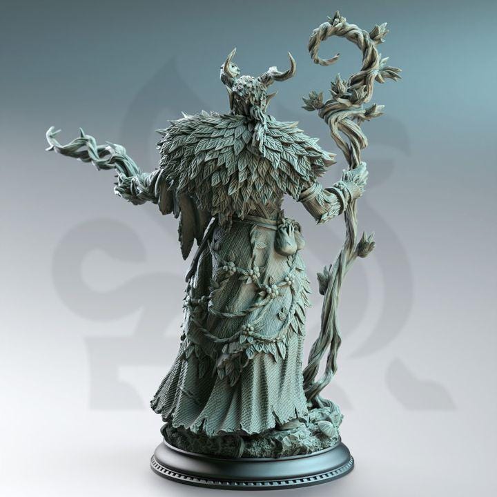 
Old Barkhorn satyr druid miniature detail