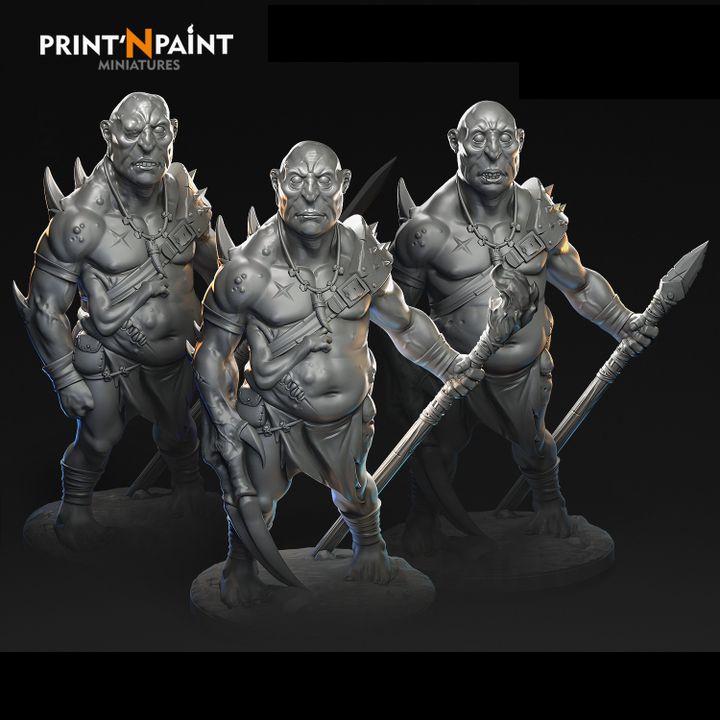 
Three mutant warriors miniature