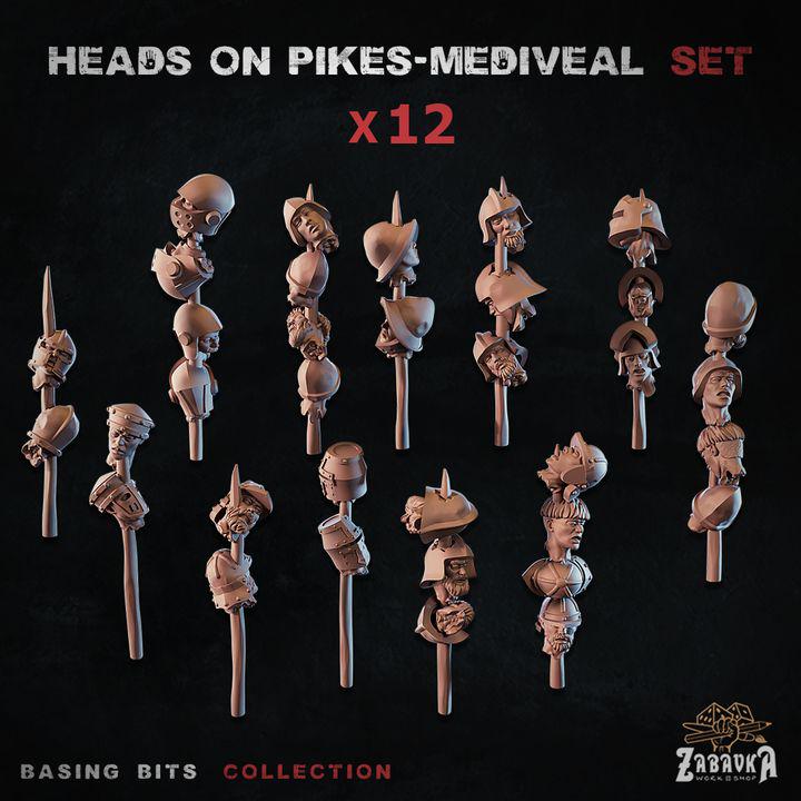 
12pc heads on pikes miniature set