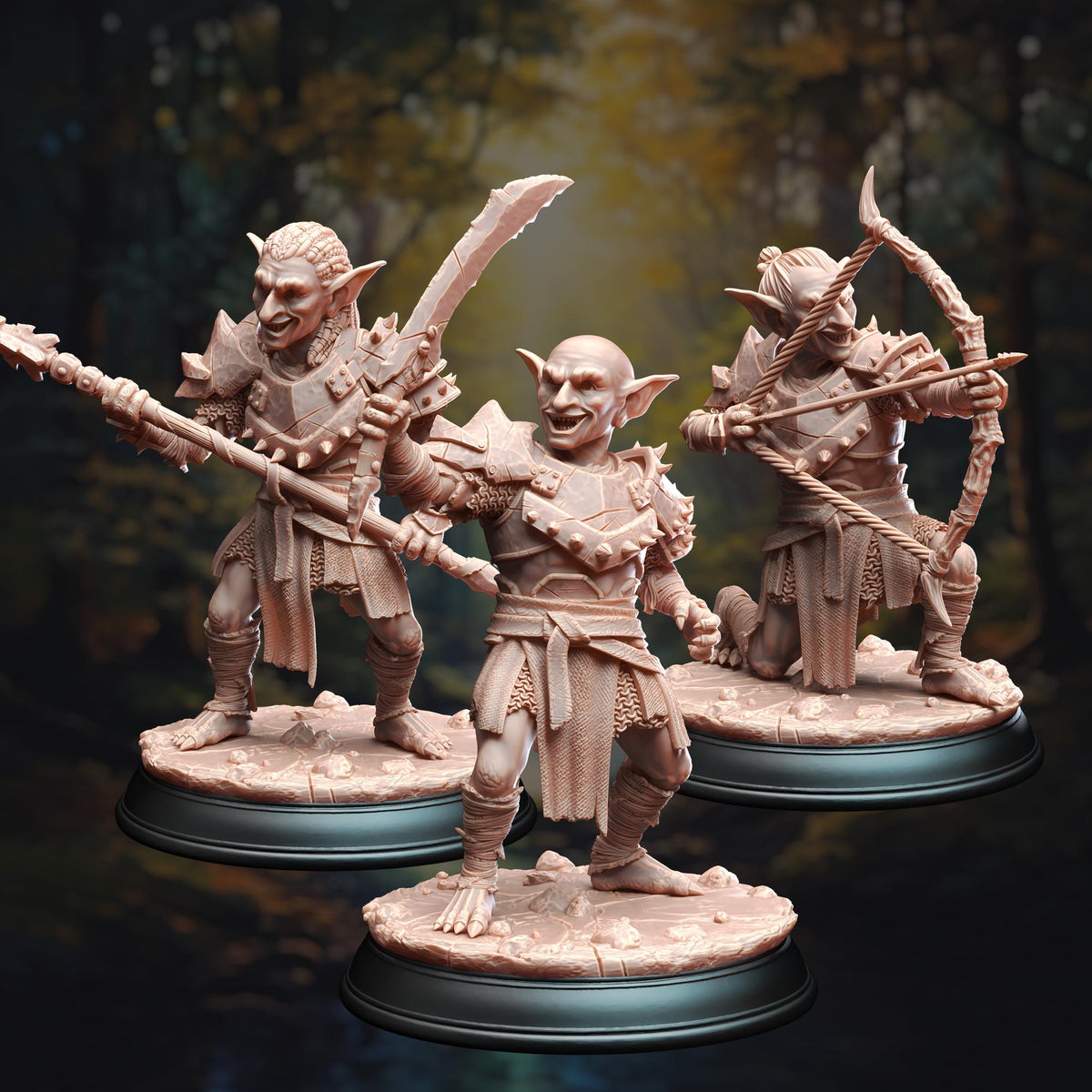 
3 Goblin Bandits sword, spear and bow set