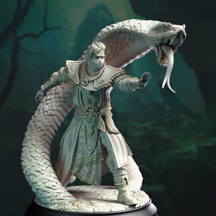 
Yin Zhu Snake Conjurer miniature, view 1
