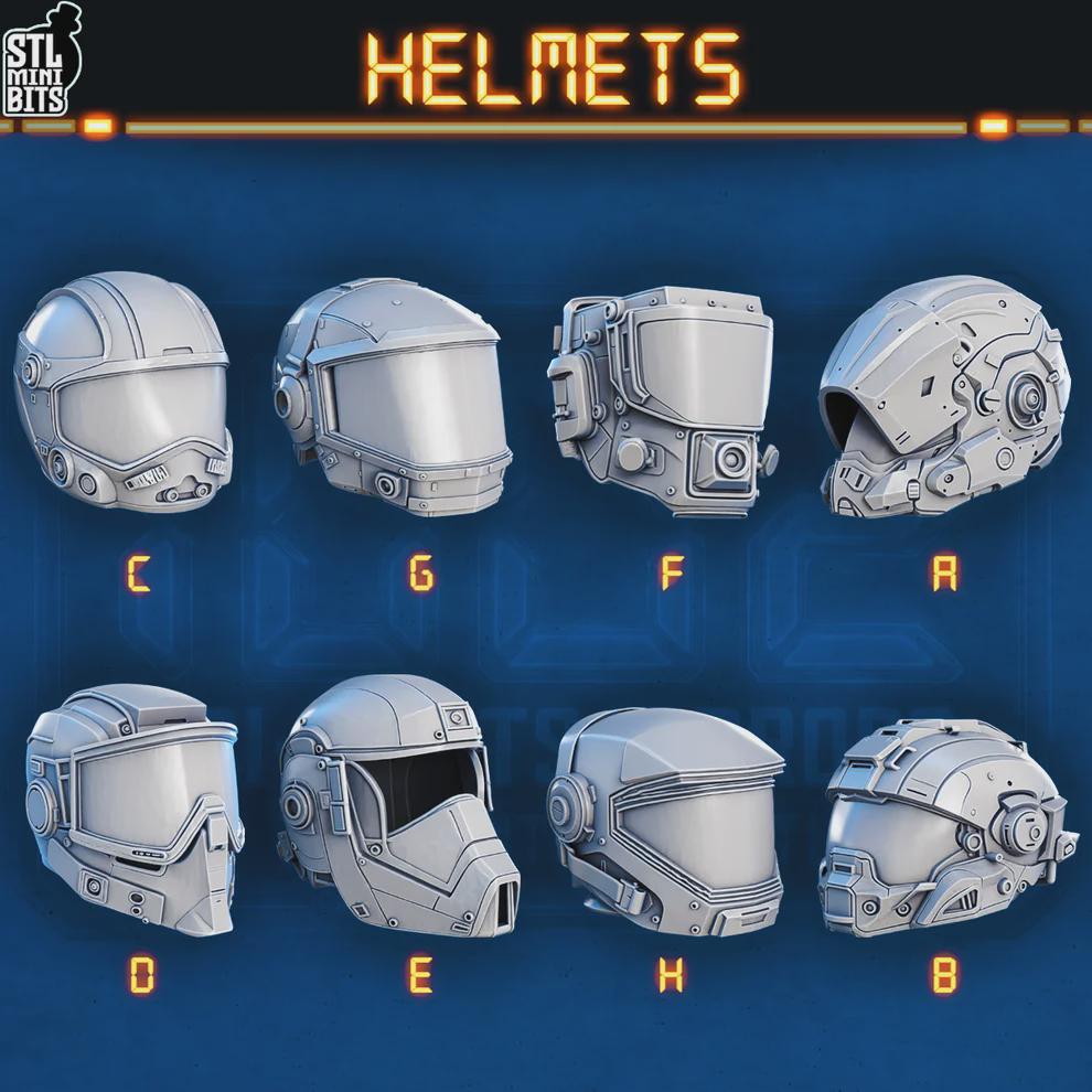 
Sci-fi helmet miniatures