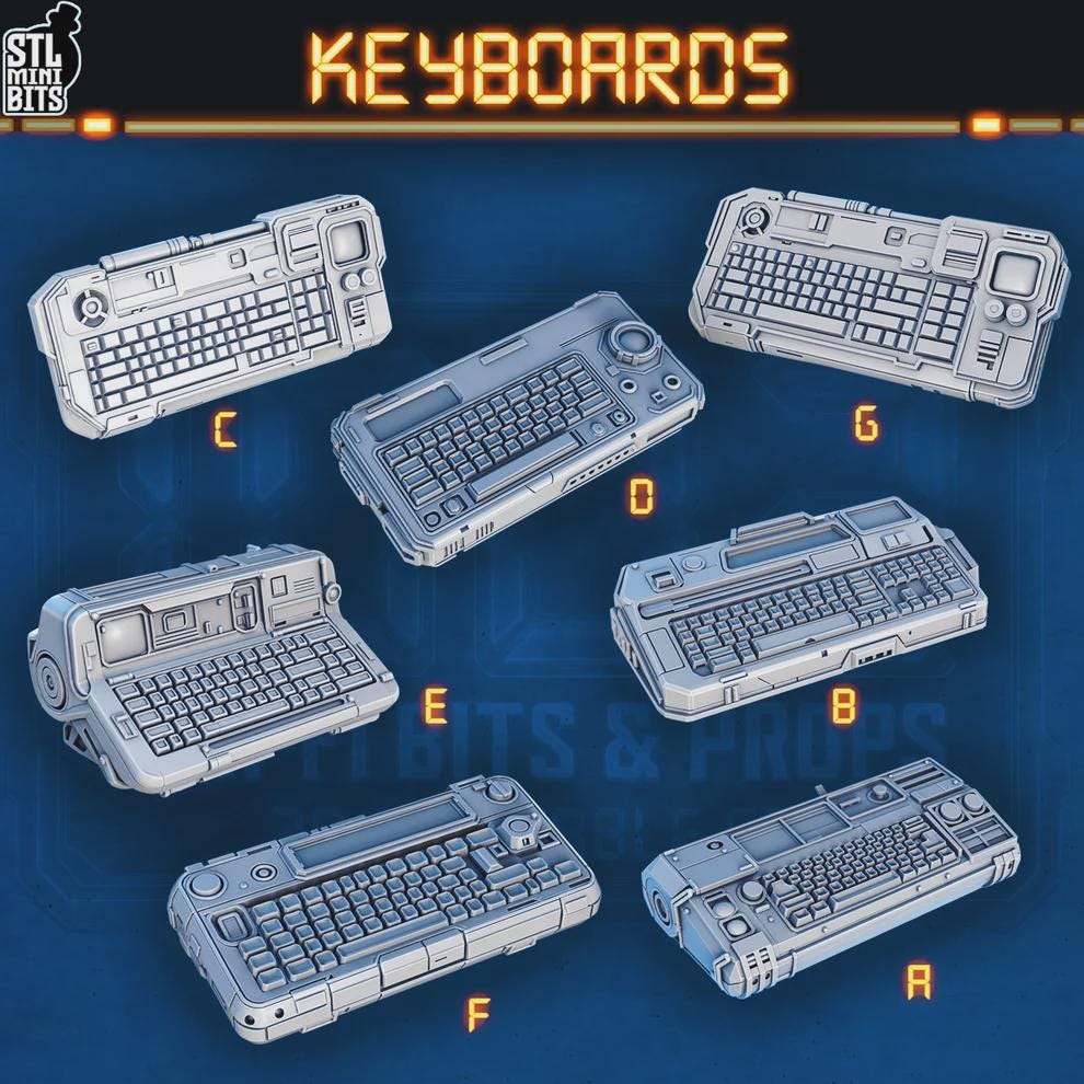 
Sci-fi keyboard miniatures