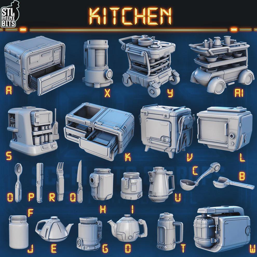 
Sci-fi kitchenware miniature collection