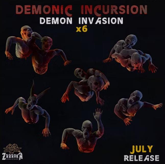 
Six piece Demon Invasion miniatures