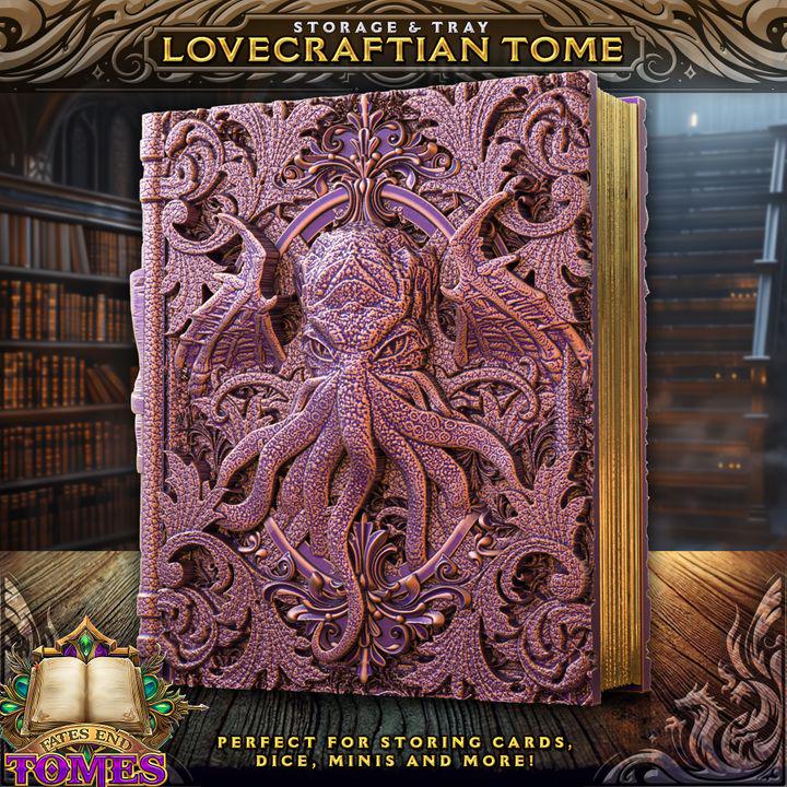 
Lovecraftian Tome Dice Vault with slide-out tray