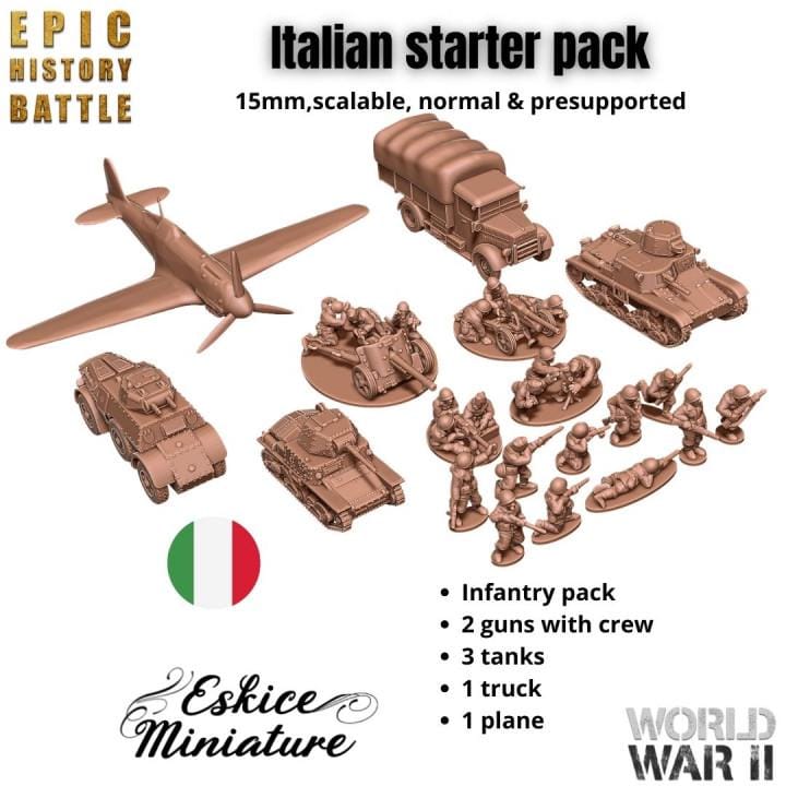 
29 piece World War II Italian starter army pack