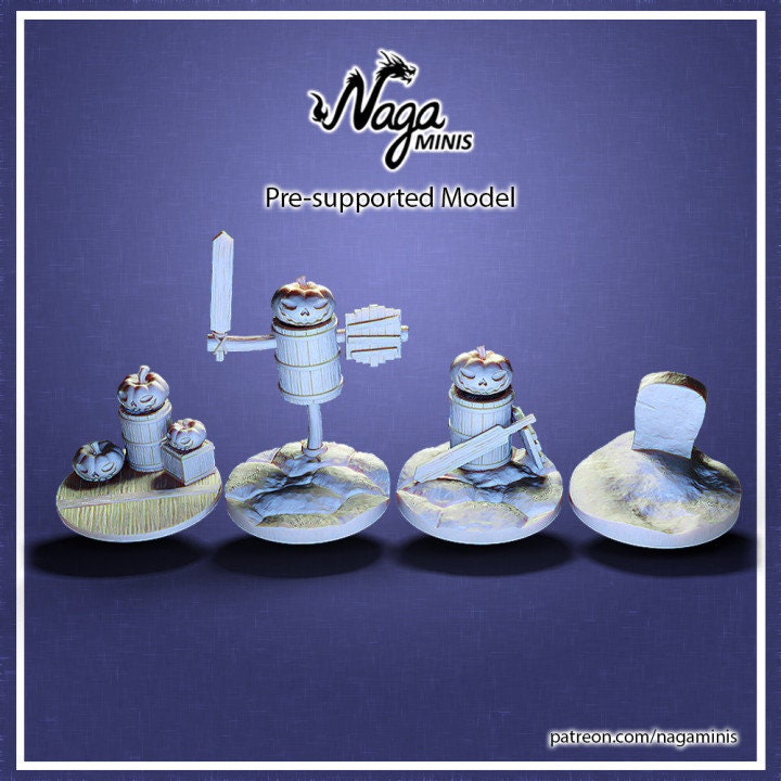 
Four pumpkin decorative miniature bases