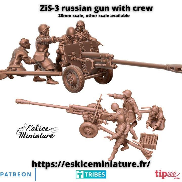 
ZiS-3 Russian gun with crew, image 1