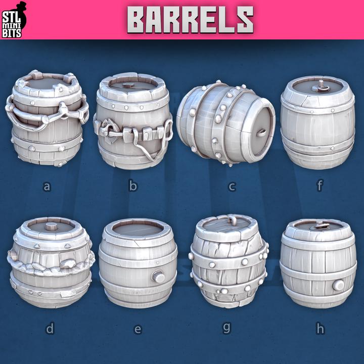 
Barrel miniature set for tabletop scenery