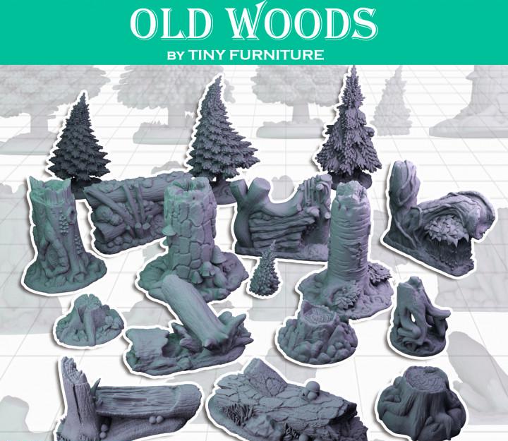 
Forest Miniature Scatter DnD Dungeons and Dragons 28mm/32mm TTRPG Wargame Miniature Old Woods Tree Miniature Logs Fallen Tree Stumps