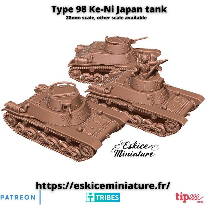 
Type 98 Ke Ni Japanese light tank miniature