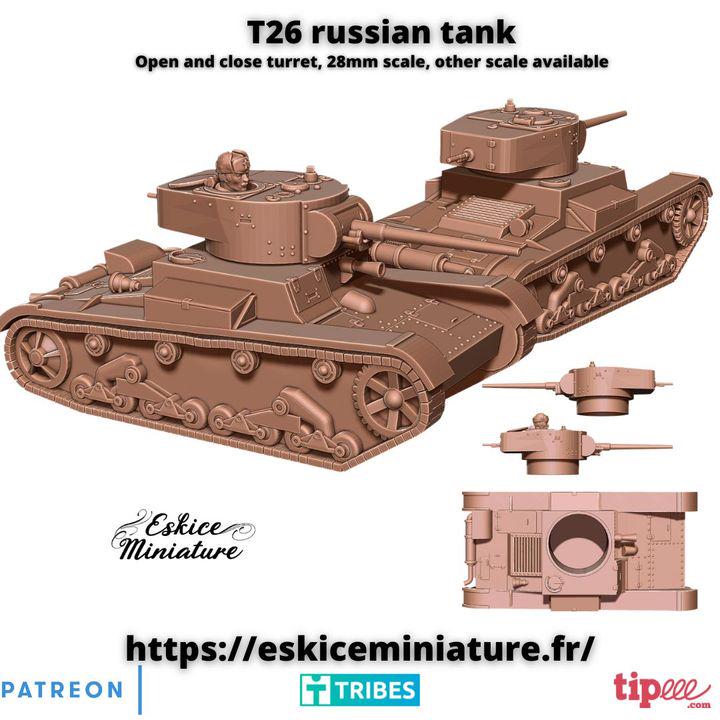 
T-26 Soviet light tank miniature
