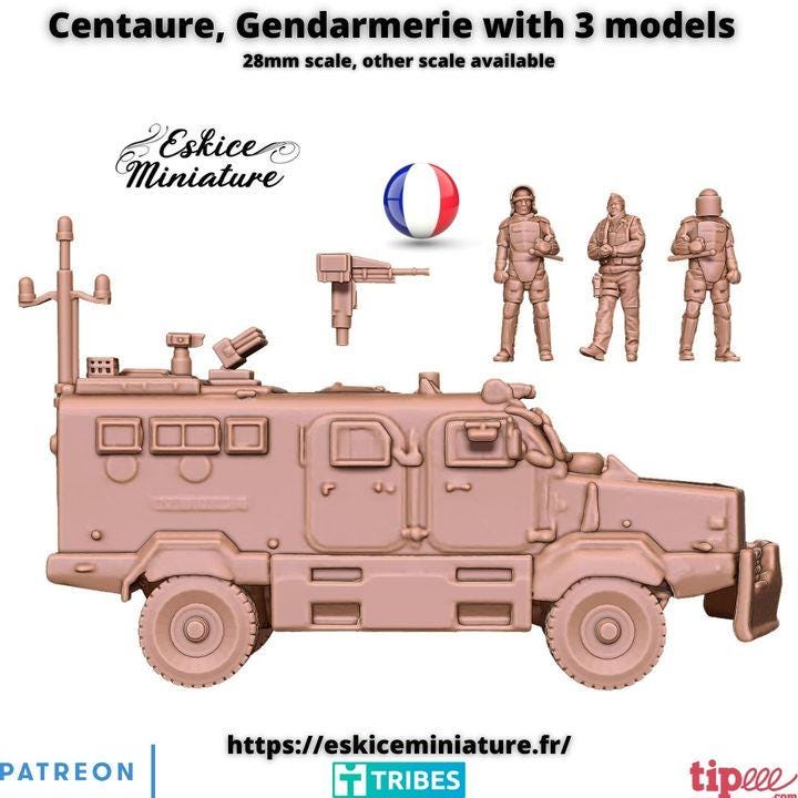 
Centaure Gendarmerie vehicle and crew miniature set
