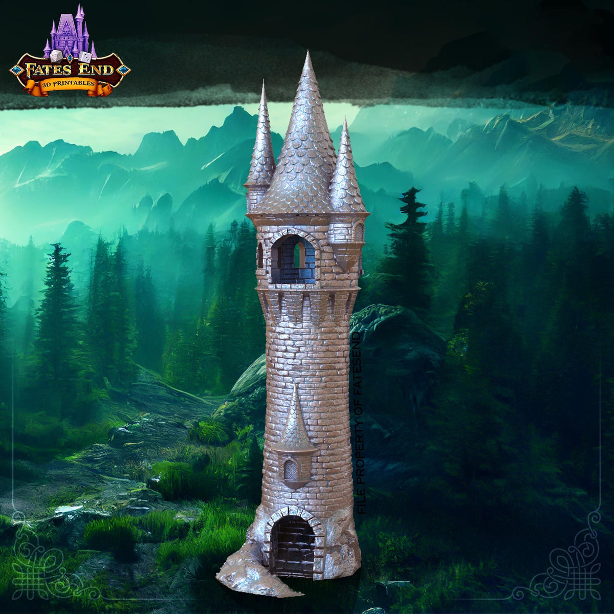 
Tall Citadel fantasy dice tower
