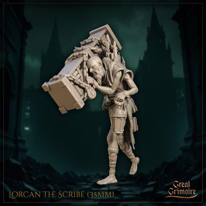 
Lorcan the Scribe miniature, view 1