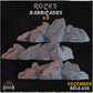 
Three piece rock terrain set, view 1