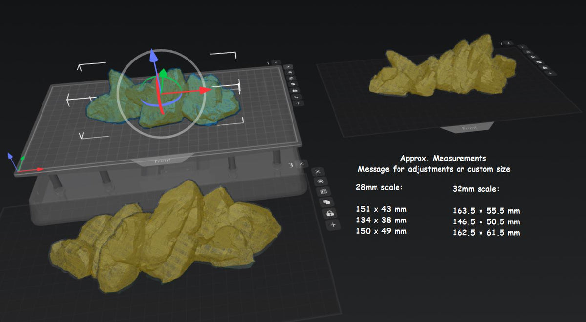 
Three piece rock terrain set, view 2