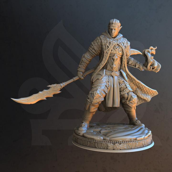
Blade of Wisdom Fighter Miniature Dungeons and Dragons 28mm/32mm/38mm Mini RPG Tabletop Miniature DnD Painting Pathfinder 5e DnD Rolen - DmS