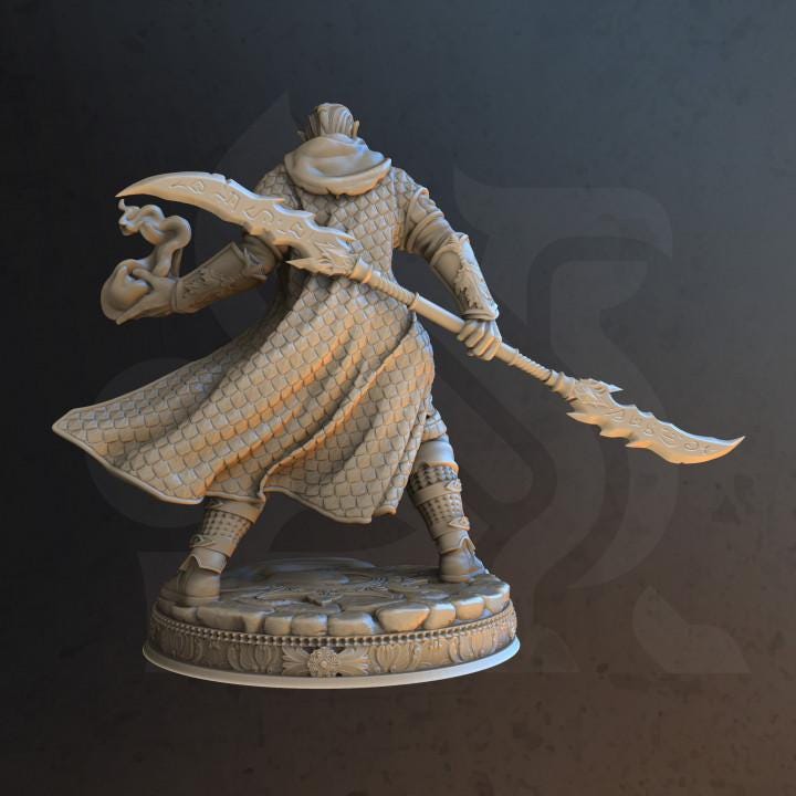 
Blade of Wisdom Fighter Miniature Dungeons and Dragons 28mm/32mm/38mm Mini RPG Tabletop Miniature DnD Painting Pathfinder 5e DnD Rolen - DmS