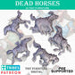 
5pc Dead Horses DnD Dungeons and Dragons 28mm/32mm TTRPG Wargame Horse Corpses Harvest of War Miniature Scatter Scenery Horse Casualties